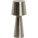 Kave Home Stříbrná kovová zahradní stolní LED lampa Arenys S