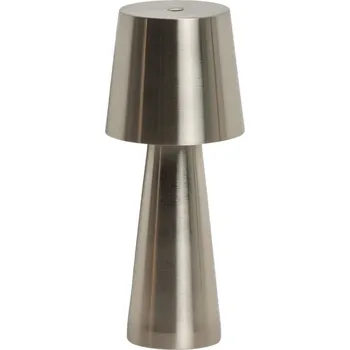 Venkovní osvětlení Kave Home Stříbrná kovová zahradní stolní LED lampa Arenys S