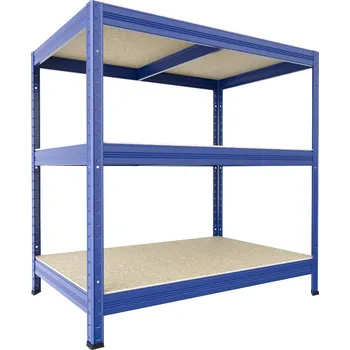 Dílenský regál Regál do technické místnosti Biedrax 45 x 90 x 90 cm, modrý, 3 police OSB 10 mm, nosnost 200 kg na polici
