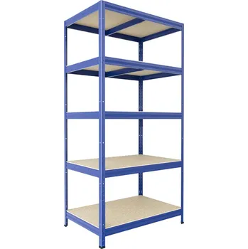 Dílenský regál Regál do technické místnosti Biedrax 50 x 75 x 180 cm, modrý, 5 polic OSB 10 mm, nosnost 200 kg na polici
