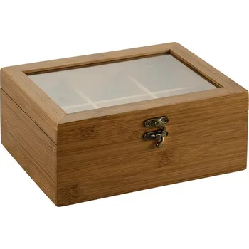 Dóza na potraviny Krabička na čaj KESPER Box na čaj s víkem tmavý bambus 22 x 16 x 9 cm