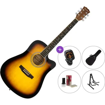 Strunný nástroj Pasadena SG028C SET Vintage Sunburst Akustická kytara