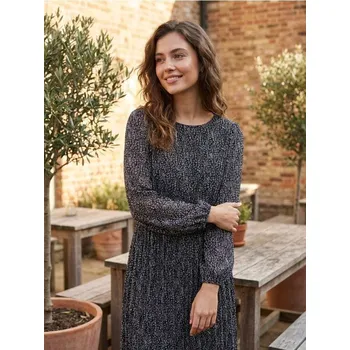 Dámské šaty Sinsay - Midi šaty s dlouhým rukávem a květinovým motivem - černá - 484BA-99X - 484BA-99X-XXS-2