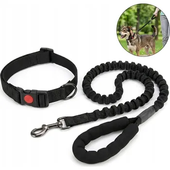 Vodítko pro psa Taktické vodítko s obojkem Taktické vodítko s obojkem (černé)