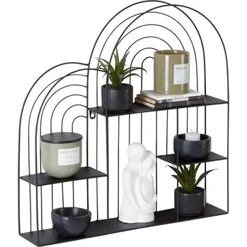 police Nástěnný regál černá, černá, 54 cm, 55 cm, 11 cm