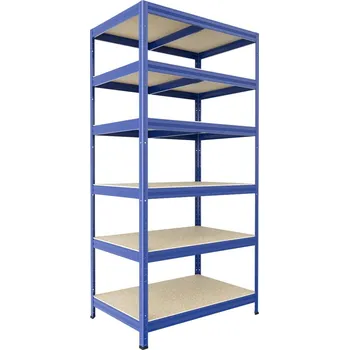 Dílenský regál Regál do technické místnosti Biedrax 35 x 75 x 180 cm, modrý, 6 polic OSB 10 mm, nosnost 200 kg na polici