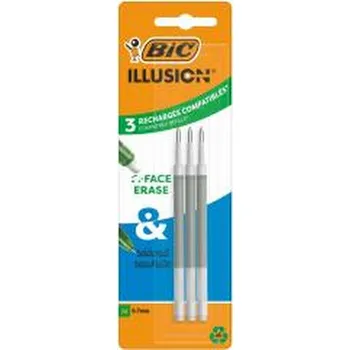 Wkład żelowy Illusion 0,7mm zielony 3szt BIC