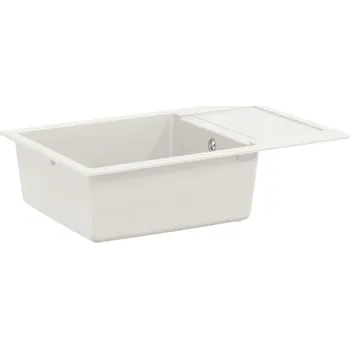 Nerezový dřez vidaXL Dřez Bílá 780 x 500 mm 80% Křemenné a 20% Pryskyřice [42028403]