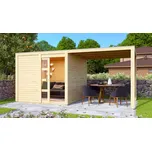 dřevěný domek KARIBU QUBIC 2 + přístavek 270 cm (88528) natur