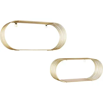 police Sada nástěnných regálů zlatá, barvy zlata, 43 cm, 18 cm, 10 cm