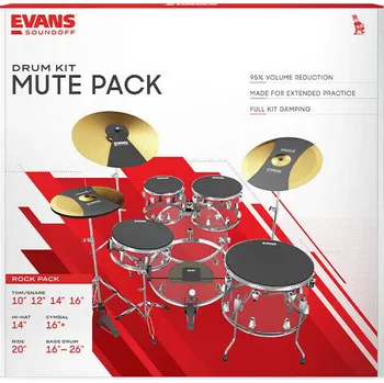 Příslušenství pro bicí nástroj Evans SOSETROCK SoundOff Mute Set Rock Tlumící prvek pro bicí