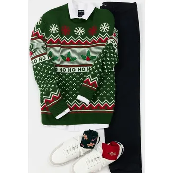 Pánský svetr Sinsay - Svetr s vánočním motivem - zelená - 805FZ-77X - 805FZ-77X-M