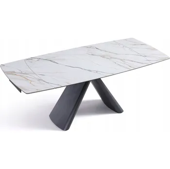 Jídelní stůl Rozkládací obdélníkový jídelní stůl keramický 140(200)x90cm Positano Bílý