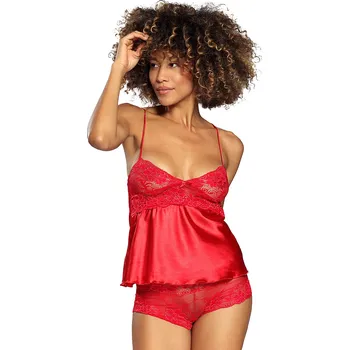 Dámské erotické prádlo Komplet Dkaren Aga - košilka + kalhotky Barva: Červená, Velikost: 2XL