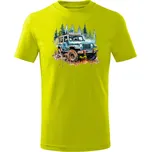 Dětské bavlněné tričko s potiskem - vzor 0234 - offroad Limetková 110