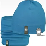 Set bavlněné čepice a nákrčníku Alan - vzor 14 - modrá 52 - 54