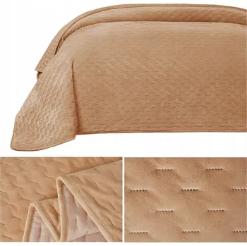 Prostěradlo Přehoz na postel Łóżkoholicy velur 170 cm x 210 cm béžový