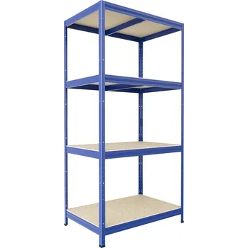 Dílenský regál Regál do technické místnosti Biedrax 45 x 75 x 180 cm, modrý, 4 police OSB 10 mm, nosnost 200 kg na polici