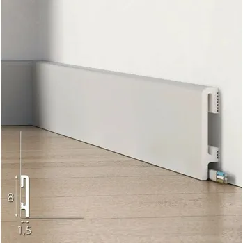 soklová lišta Podlahová soklová lišta DuroFit Šedá ZAKULACENÁ - PF080G 8 cm