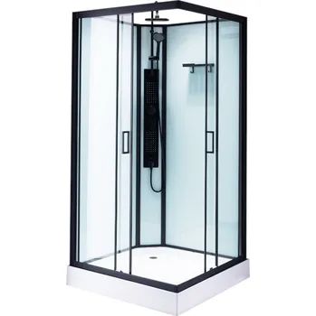 BPS-koupelny Hydromasážní box HYD-LI100, 100x100 cm, černá/transparent