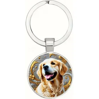 Přívěsek na klíče se zlatým retrívrem