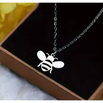 Řetízek Ocelový náhrdelník a přívěšek včela