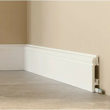 soklová lišta TVAROVANÁ Podlahová soklová lišta DuroFit BÍLÁ PF082 8cm