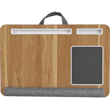 Psací stůl Stolík pod notebook Lappy, šedá, přírodní barvy, 36,5 cm, 9,5 cm, 55 cm