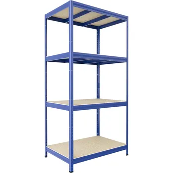 Dílenský regál Regál do technické místnosti Biedrax 45 x 120 x 180 cm, modrý, 4 police OSB 10 mm, nosnost 200 kg na polici