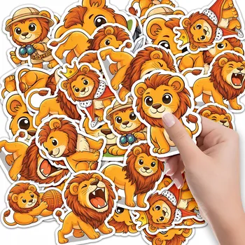 samolepka SAMOLEPKY ŠTÍTKY NA SEŠIT 10 ks - ZVÍŘE ZVÍŘATA LEV SAFARI