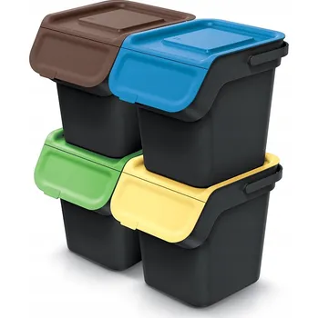 Odpadkový koš 4x Koš na třídění odpadu KADDI Q SET4 Sada