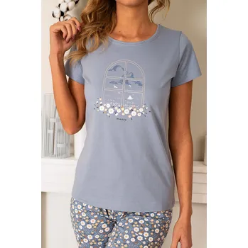 Pánské pyžamo MUZZY DÁMSKÁ PYŽAMA WINDOW KR VÝPRODEJ Velikost: L