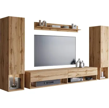 Obývací stěna Obývací Stěna Amadeo II, dub wotan, 245 cm, 130 cm, 32 cm