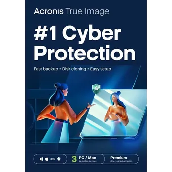 Software Acronis True Image Premium Subscription 3 Computers + 1 TB Acronis Cloud Storage - 1 year subscription ESD