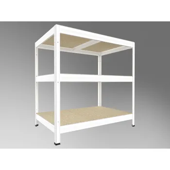 Dílenský regál Regál do technické místnosti Biedrax 50 x 75 x 120 cm, bílý, 3 police OSB 10 mm, nosnost 200 kg na polici