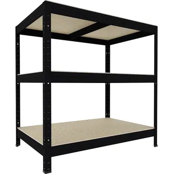 Dílenský regál Regál do dílny Biedrax 50 x 75 x 120 cm, černý, 3 police OSB 10 mm, nosnost 200 kg na polici