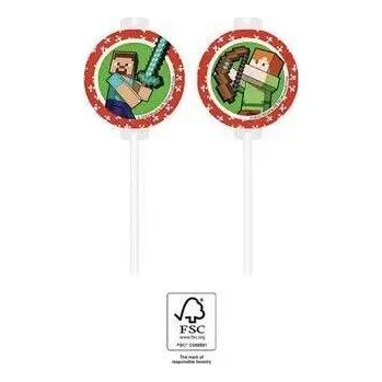 Jednorázové nádobí Brčka minecraft, 4ks - Procos