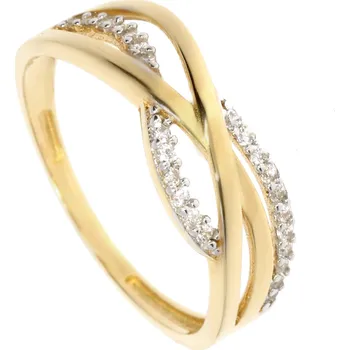 Prsten Zlatnictví Helios Zlatý prsten se zirkony 48359