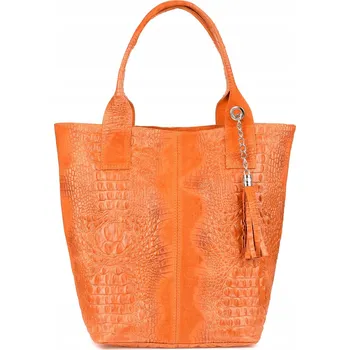Kabelka Vera Pelle kabelka z pravé kůže oranžová
