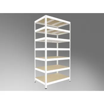 Prodejní regál Regál na šanony Biedrax 50 x 120 x 270 cm, bílý, 7 polic OSB 10 mm, nosnost 200 kg na polici