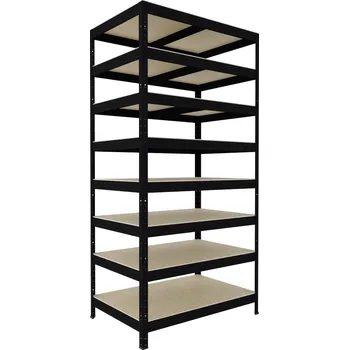 Dílenský regál Regál do spíže Biedrax 35 x 60 x 210 cm, černý, 8 polic OSB 10 mm, nosnost 200 kg na polici