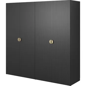 Šatní skříň Skříň Selsey Moonir 200 x 200 x 57 cm černá