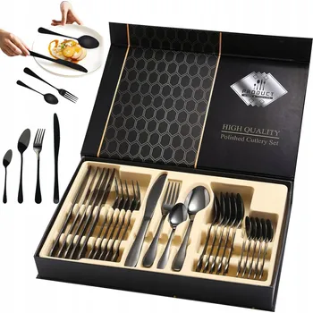 Příbor Příbory Sada 24 ks Jídelní Sada pro 6 Osob NEREZOVÁ OCEL Odolné