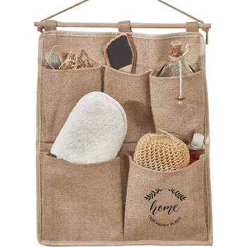 Úložný box Závěsný organizér do koupelny 583295 35 x 45 cm hnědý