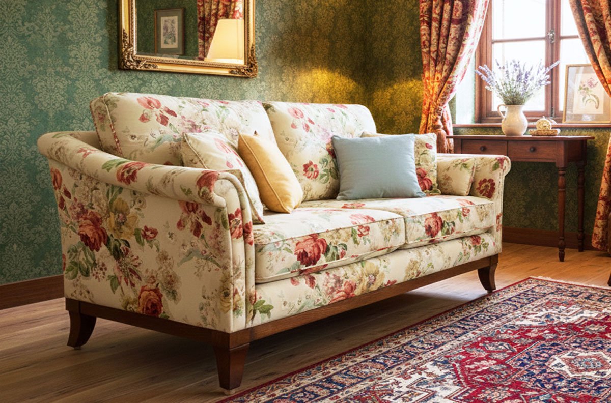 BARRINGTON FURNITURE Květovaná sedací souprava Weybourne světlá květy