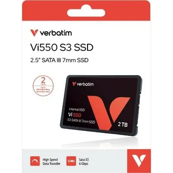 Interní pevný disk VERBATIM SSD Vi550 S3 2TB SATA III, 2.5” W 550/ R 500 MB/s