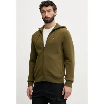 Pánská mikina Napapijri rozepínací mikina s kapucí mužská bavlněná BALIS NP0A4HHVG3A1 zelená 91X, vel. XXL