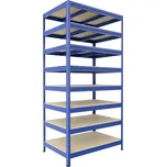 Regál do domácnosti Biedrax 60 x 120 x 270 cm, modrý, 8 polic OSB 10 mm, nosnost 200 kg na polici
