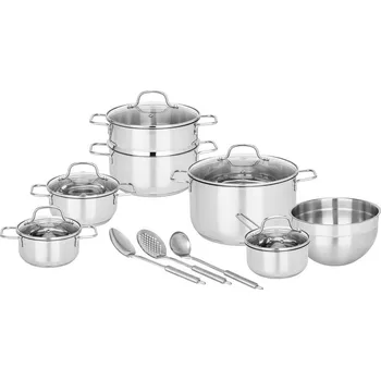 Hrnec Sada hrnců Rainer, 15dílná, čiré, barvy nerez oceli