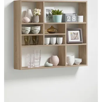 police Nástěnný regál Mika, Sonoma dub, 90 cm, 78,5 cm, 16 cm